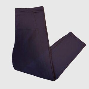 Tuff Athletic Women's High-Waisted Yoga Crop Tights - Dark Purple - Medium